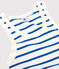 Trägerhemd L’ICONIQUE aus Bio-Baumwolle für Damen weiss MARSHMALLOW/blau DELFT