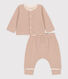 Baby-Set aus Baumwoll-Doppeljersey mit Streifenmuster