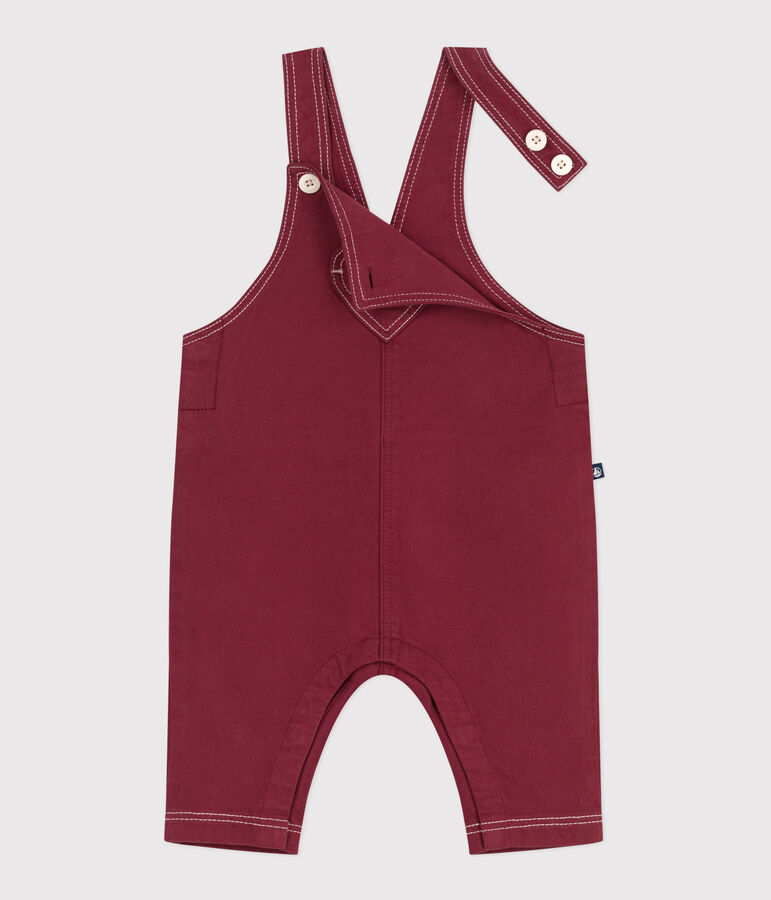 Langbeinige Baby-Latzhose aus farbigem Denim rot