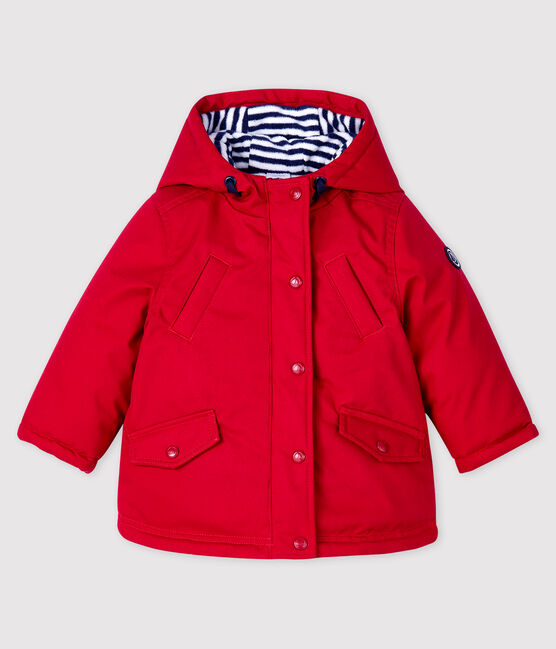 Mittellanger Baby-Parka für Jungen rot TERKUIT