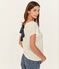 T-Shirt aus Leinen, Damen weiss MARSHMALLOW