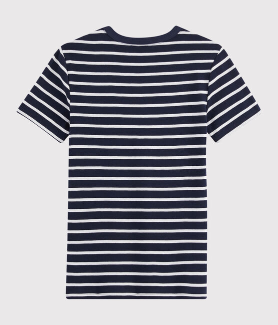 Damen-T-Shirt mit Rundhalsausschnitt blau SMOKING/weiss MARSHMALLOW