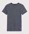Damen-T-Shirt mit Rundhalsausschnitt blau SMOKING/weiss MARSHMALLOW