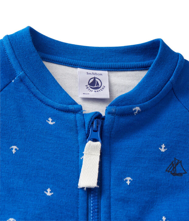 Cardigan b&eacute;b&eacute; gar&ccedil;on en tubique blau/weiss