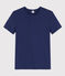 Damen-T-Shirt L’ICONIQUE aus Baumwolle mit Mäusezähnchen blau CHALOUPE