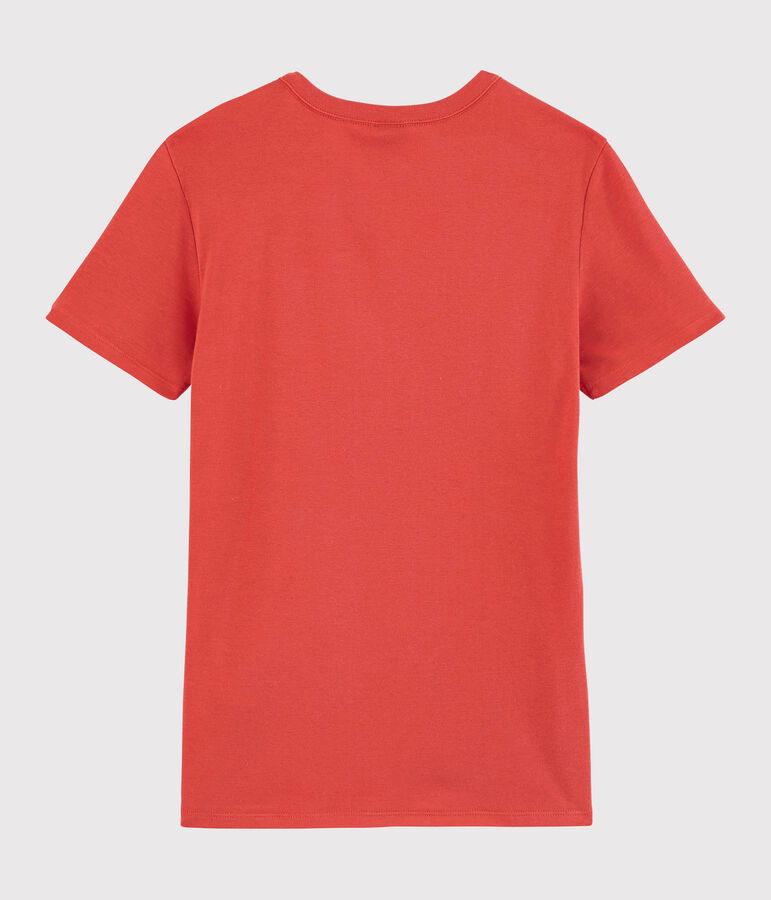 Damen-T-Shirt aus Baumwolle mit Rundhalsausschnitt orange OURSIN