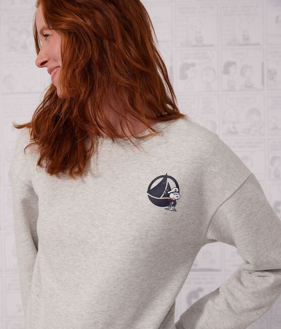Sweatshirt aus Molton für Damen grau BELUGA CHINE