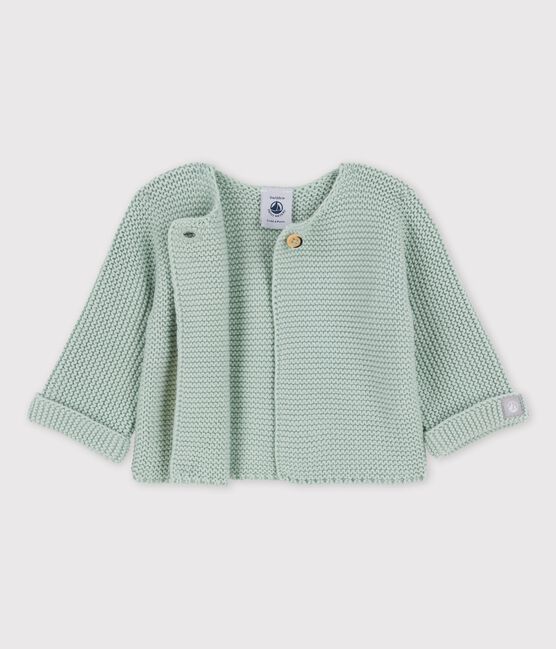 Baby-Cardigan aus Bio-Baumwollstrick grün HERBIER