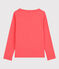 Langärmeliges Kinder-T-Shirt aus Baumwolle für Mädchen orange PEACHY