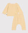 2-teiliges Baby-Set aus aufgerautem Molton gelb AVALANCHE/weiss DAISY