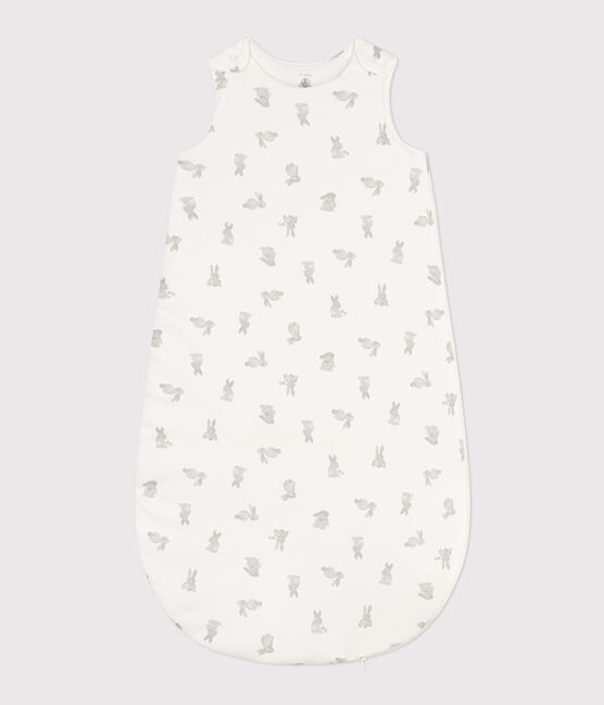 Babyschlafsack aus Baumwolle mit Häschen, TOG-Wert 2 weiss MARSHMALLOW/grau GRIS