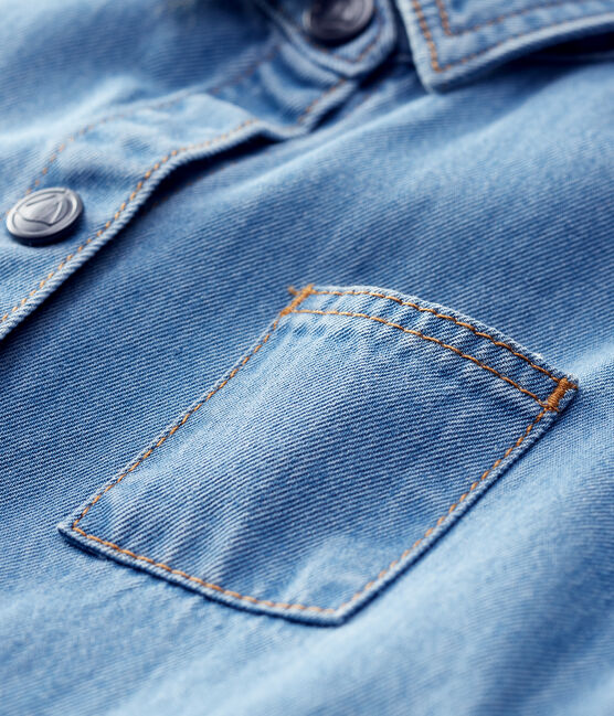Langer Baby-Overall aus hellem Denim für Jungen. blau DENIM CLAIR
