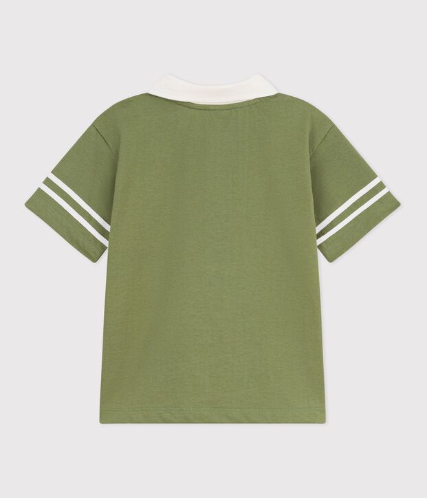 Kurz&auml;rmeliges Kinder-Poloshirt aus Baumwolle OLIVINE