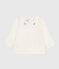 Langärmelige Baby-Bluse aus Baumwolle mit besticktem Kragen weiss MARSHMALLOW
