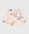 Langärmelige Babybluse aus Musselin-Stoff rosa SALINE/weiss MULTICO