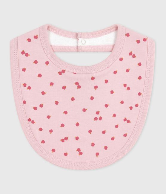 Newborn-Lätzchen aus bedruckter Baumwolle rosa JOLI/weiss MULTICO