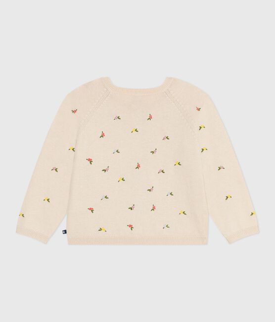 Kinder-Cardigan aus Wolle und Baumwolle mit gestickten Motiven weiss AVALANCHE/ MULTICO