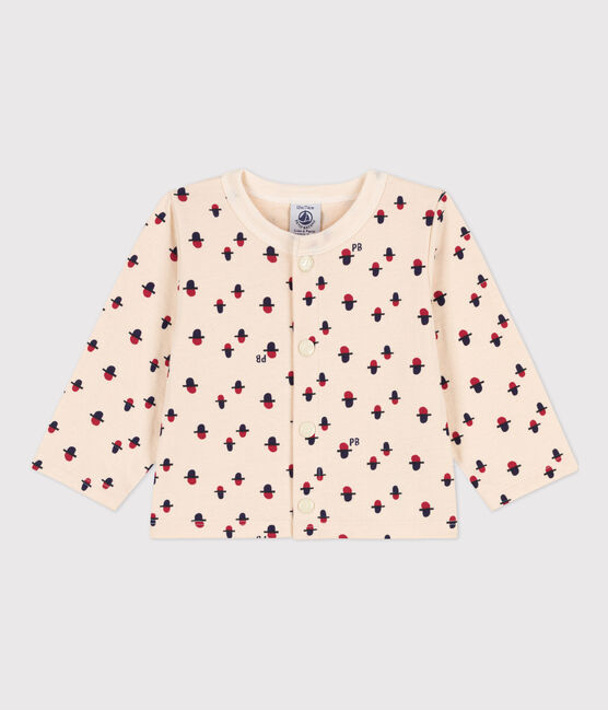 Baby-Cardigan aus bedrucktem Doppeljersey weiss AVALANCHE/ MULTICO