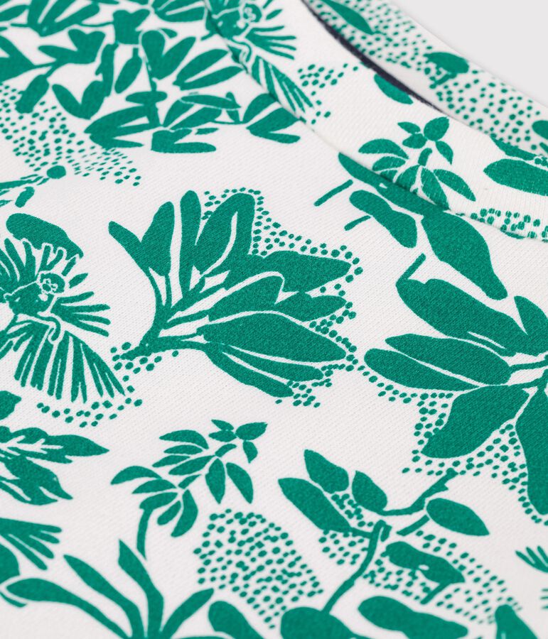 Sweatshirt aus Molton f&uuml;r Jungen weiss/gr&uuml;n