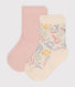 2er-Set Baby-Socken aus Baumwolle mit Blumenmotiv