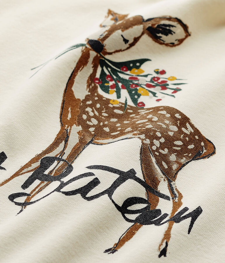 M&auml;dchen-Langarmshirt mit Motiv beige COQUILLE/rot FROUFROU