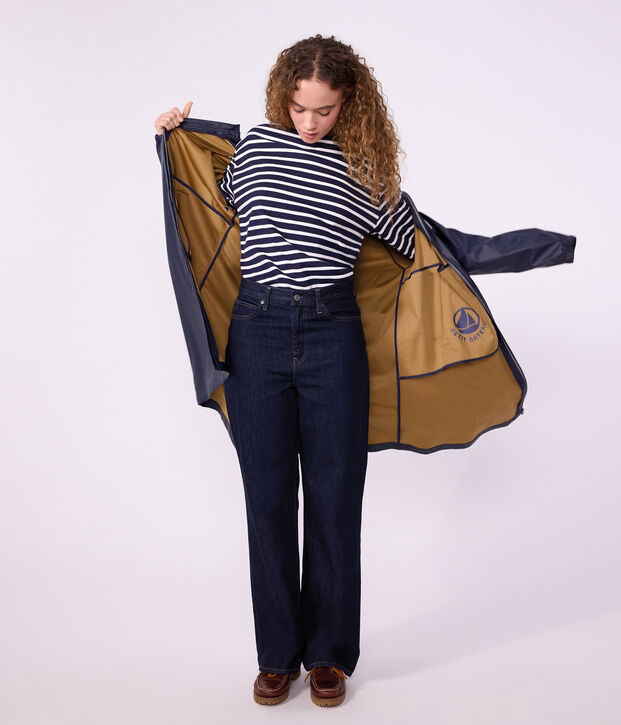 Lange Damen-Regenjacke zweifarbig SMOKING