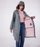 Lange Damen-Regenjacke zweifarbig grün THUYA