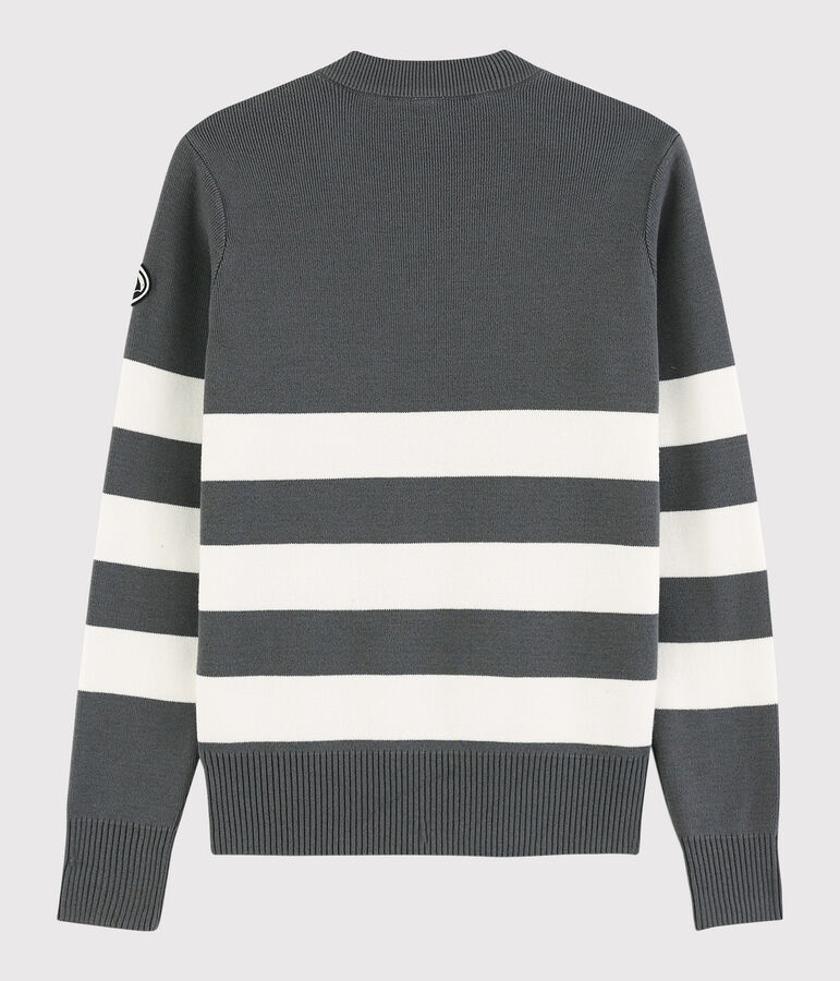 Marinepullover aus Baumwolle f&uuml;r Damen grau ORAGE/weiss MARSHMALLOW