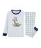 Pyjama aus Doppeljersey und Rippstrick für kleine Jungen weiss MARSHMALLOW/weiss MULTICO