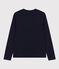 Damen-T-Shirt LE DROIT aus Baumwolle mit V-Ausschnitt blau SMOKING