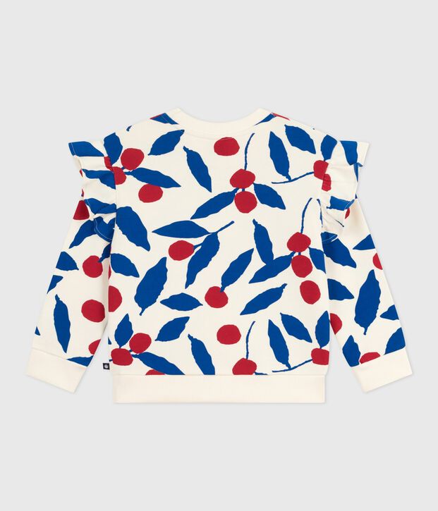 Kinder-Sweatshirt aus gemusterter Baumwolle naturfarben/vielfarbig