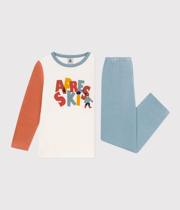 Kinderpyjama aus Nicki blau/vielfarbig