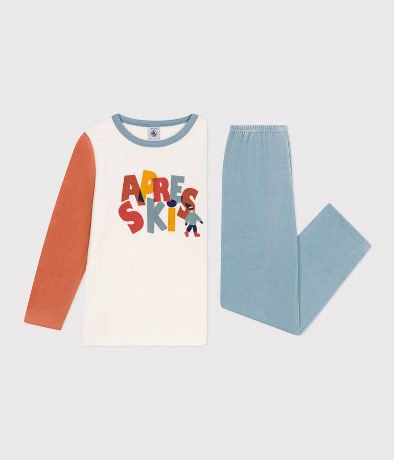 Kinderpyjama aus Nicki blau/vielfarbig