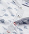 Baby-Jungen-Strampler ohne Fuß aus gedoppeltem Jersey weiss ECUME/weiss MULTICO