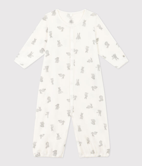 Bedruckter Kombi-Overall aus Baumwolle weiss MARSHMALLOW/grau GRIS