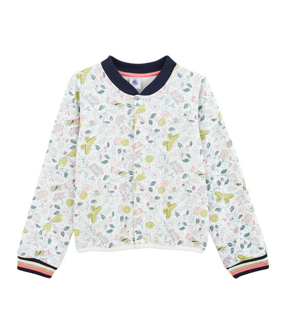 Kinder-Cardigan für Mädchen weiss MARSHMALLOW/weiss MULTICO