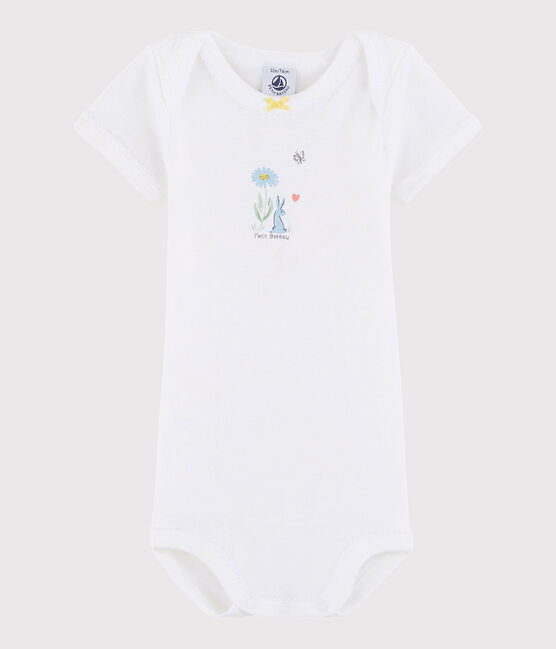 Kurzärmeliger Baby-Body Mädchen weiss ECUME