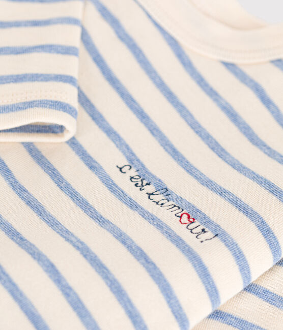 Langärmeliges Baby-T-Shirt aus Doppeljersey weiss AVALANCHE/ SKY CHINE