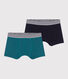 2er-Set Kinder-Boxershorts aus einfarbiger Baumwolle mit Elastan 
