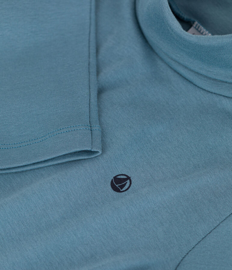 Kinder-Rollkragenshirt aus Baumwolle blau