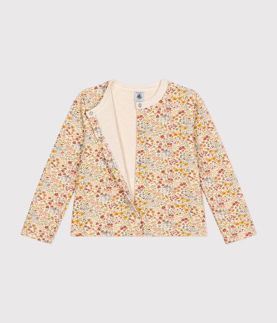 Kinder-Cardigan aus Doppeljersey für Mädchen AVALANCHE/ CUIVRE/ MULTICO