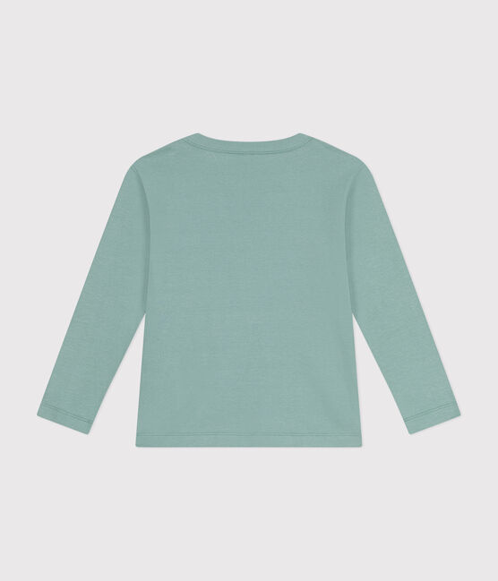 Langärmeliges Kinder-T-Shirt aus Rippstrick für Mädchen und Jungen grün PAUL