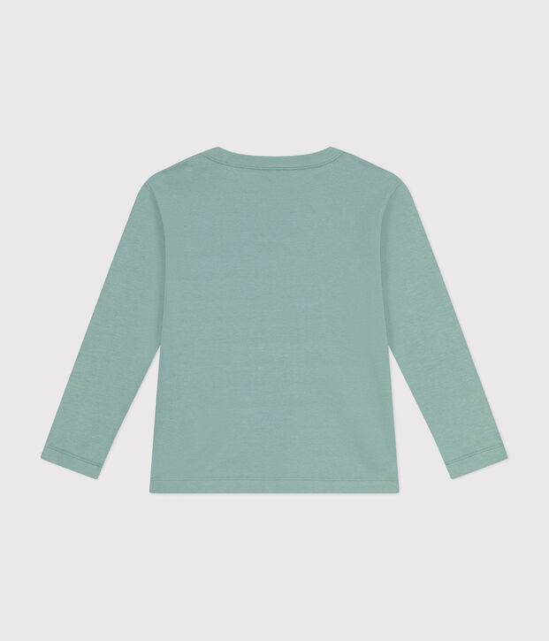 Lang&auml;rmeliges Kinder-T-Shirt aus Rippstrick f&uuml;r M&auml;dchen und Jungen gr&uuml;n