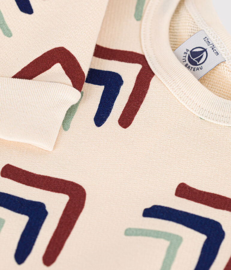 Baby-Sweatshirt aus Molton naturfarben/blau/vielfarbig