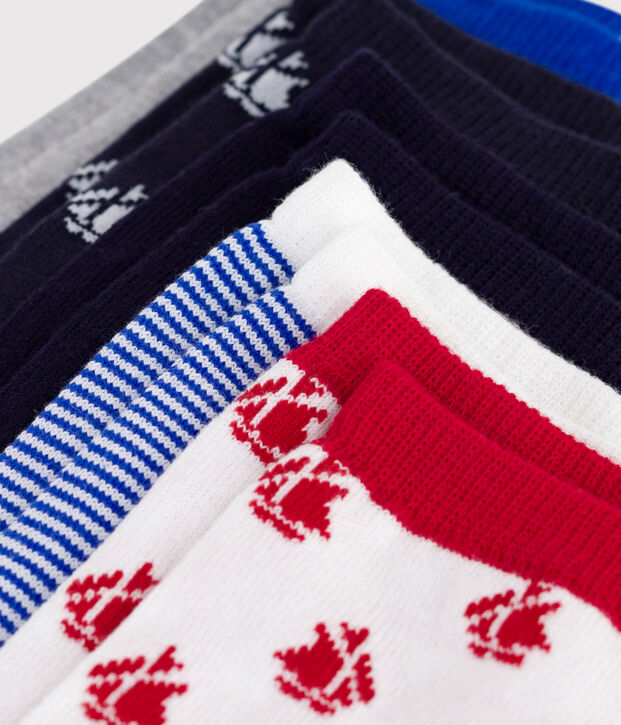 5er-Set Kinder-Socken aus Baumwolle mit Schiffmotiv vielfarbig