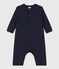 Langer Baby-Overall aus gestepptem Doppeljersey blau SMOKING