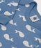 Baby-Pyjama ohne Füße aus Baumwolle mit Wal-Printmotiv blau BEACH/ MARSHMALLOW