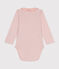Langärmeliger Baby-Body aus Baumwolle mit Rüschenkragen rosa SALINE