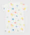 Baby-Kurzoverall aus bedruckter Baumwolle weiss MARSHMALLOW/weiss MULTICO