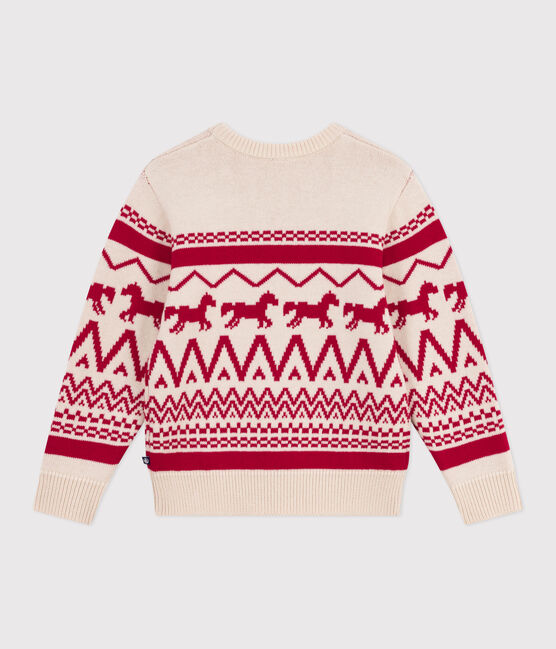 Kinder-Pullover aus Wolle und Baumwolle mit Muster rot AVALANCHE/ TERKUIT